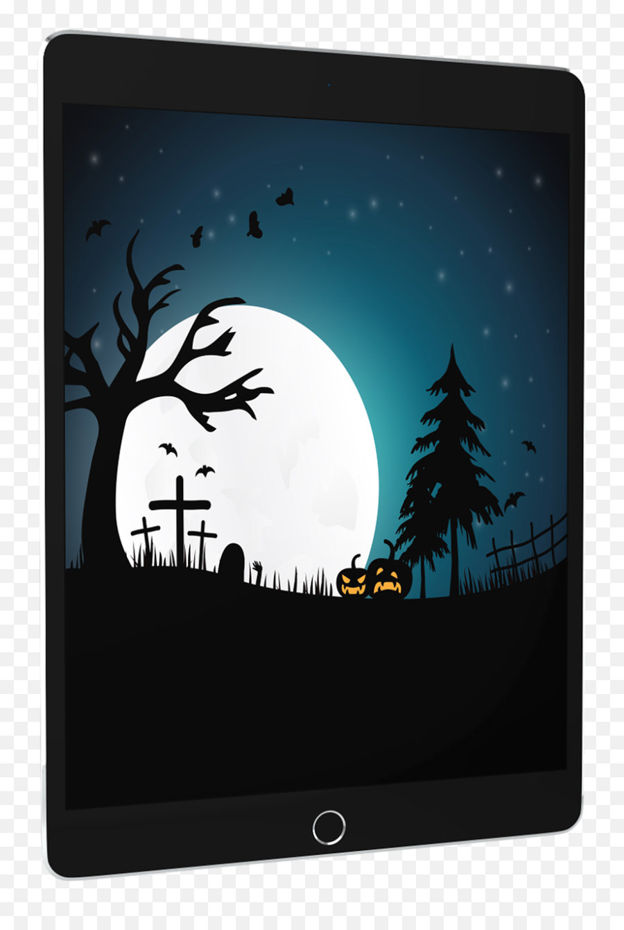 Halloween Ipad Iphone Device Mockup - Maquete Dia Das Bruxas Emoji,Pirate Emoji Iphone