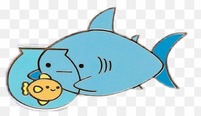 Sticker Tiburon Pez Kawaii - Clip Art Emoji