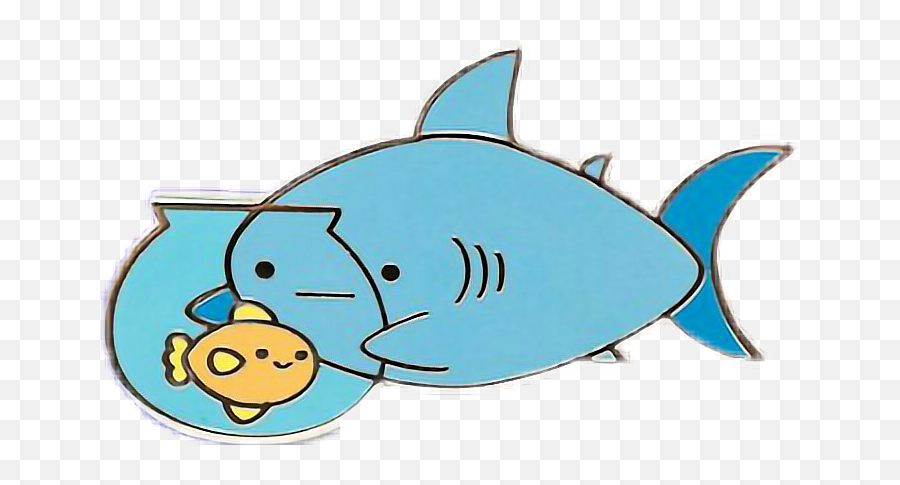 Sticker Tiburon Pez Kawaii - Clip Art Emoji,Emoji Pez