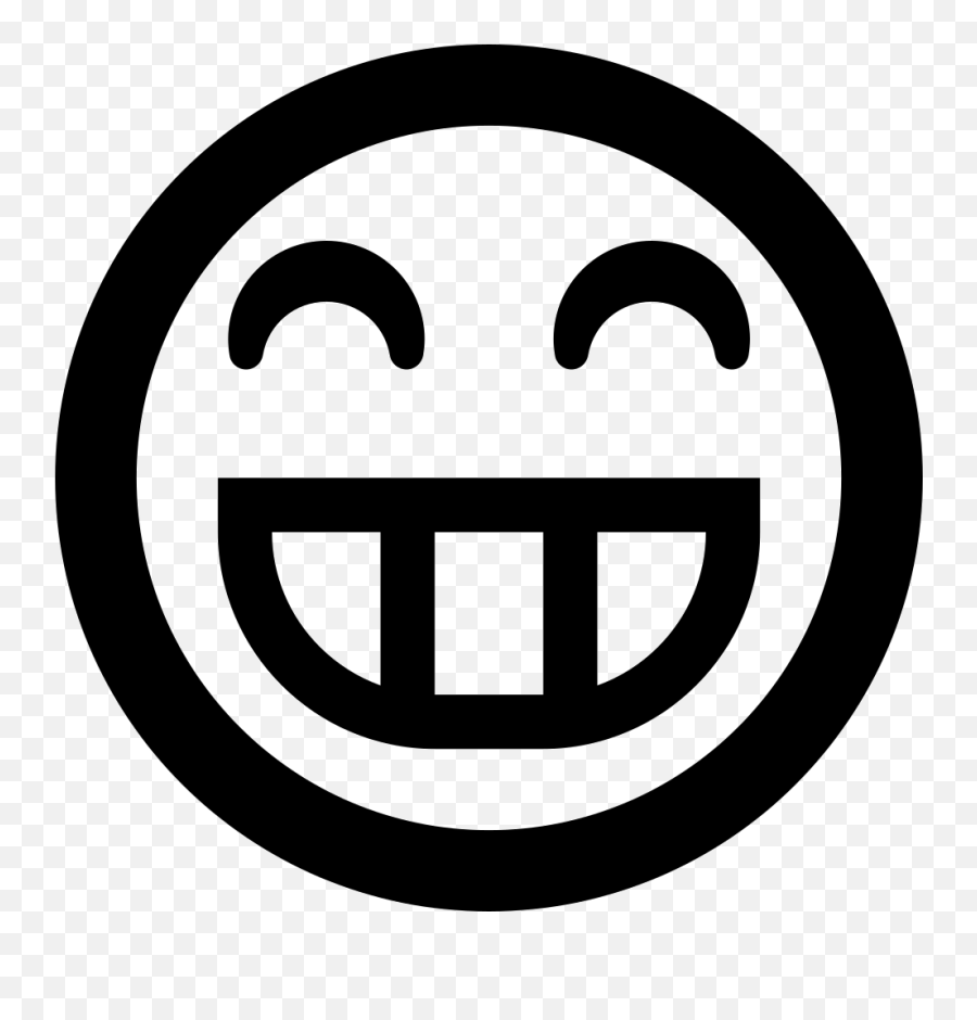 Grin Emoticon Smiley Face Svg Png Icon Free Download - Grinning Smiley Black And White Emoji,Smiley Face Emoticon