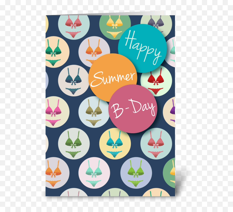 Fashionable Summer Birthday - Circle Emoji,Emoji Bathing Suit