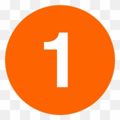 One Circle Orange White Number - Entry Sign Emoji