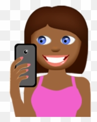 Tyra - Cartoon Emoji,Dark Skin Emoji