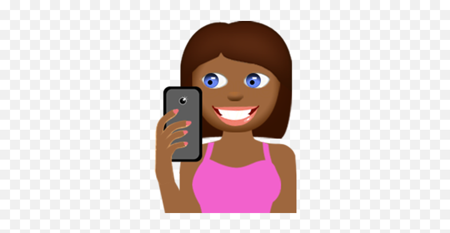 Tyra - Cartoon Emoji,Dark Skin Emoji