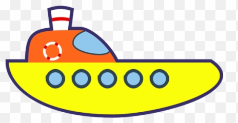 Vector Drawing Of Yellow Cartoon Boat - Boat Clipart Cute Emoji,Boat Moon Emoji