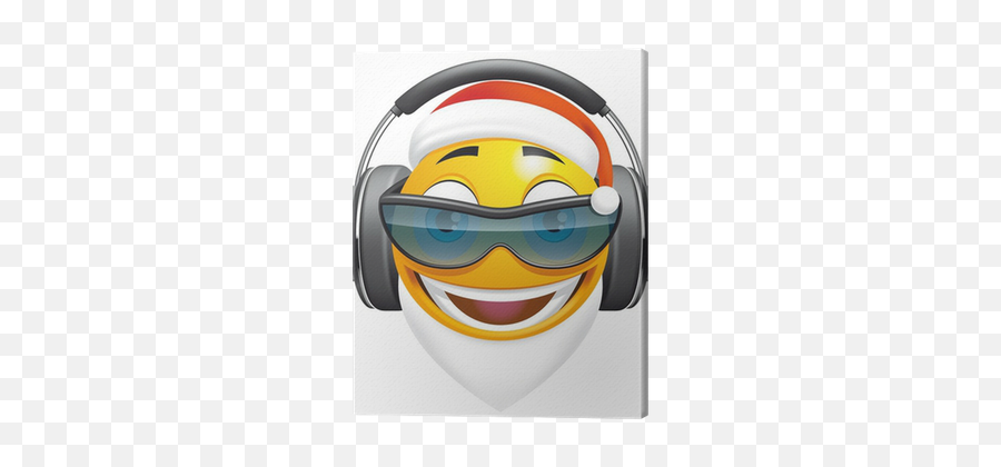 Emoticon Santa Dj Canvas Print Pixers - Emoticon Emoji,Musical Emoticons