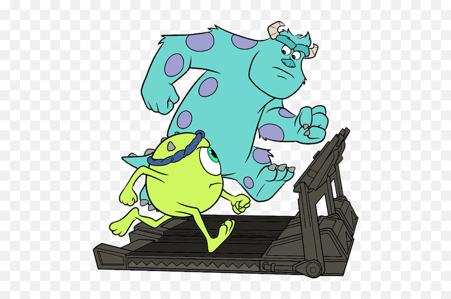Disney Pixar Monsters University Clip Art Image 2 - Clip Art Mike And Sulley On Treadmill Emoji,Mike Wazowski Emoji