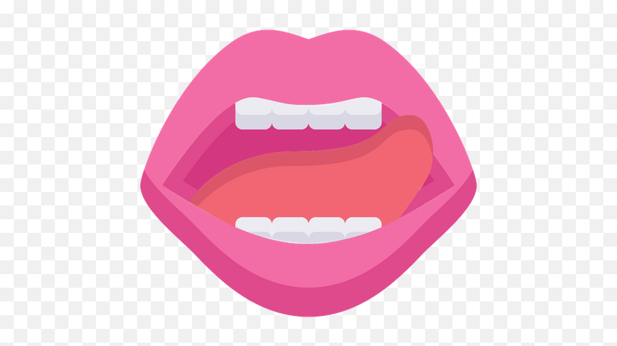 Licks Lips Icon Of Flat Style - Clip Art Emoji,Licking Lips Emoticon