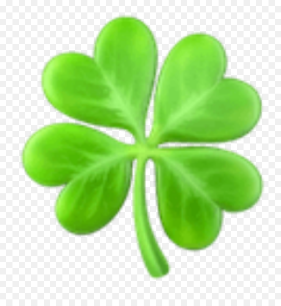 Download Leaves 4 Cute Green Garden Emoji Apple - Four Leaf Clover Emoji,Green Emoji Png