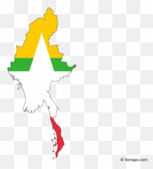 Flag Map of Myanmar Free Vector Maps vector - Emoji