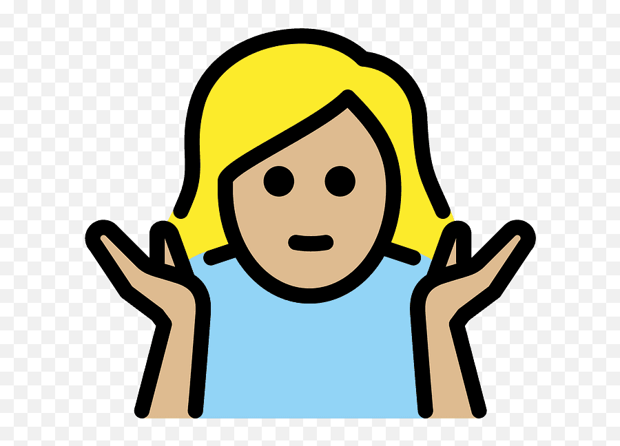 Woman Shrugging Emoji Clipart - Person Shrugging,Girl Shrugging Emoji