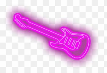 Music Guitar Neon Light Sticker - Neon Guitar Transparent Background Emoji,Emoji Guitar