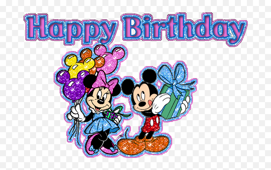 Happy Birthday Glitter Gif - Minnie And Mickey Happy Birthday Emoji,Happy Birthday Emoticons