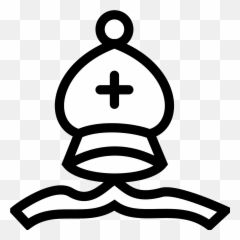 Chess Bishop Figure Piece White - Transparent Background Emoji