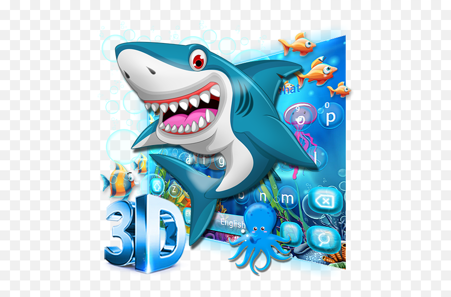 Underwater Shark Ripple Keyboard - Clipart Shark Cartoon Emoji,Shark Emoji Keyboard