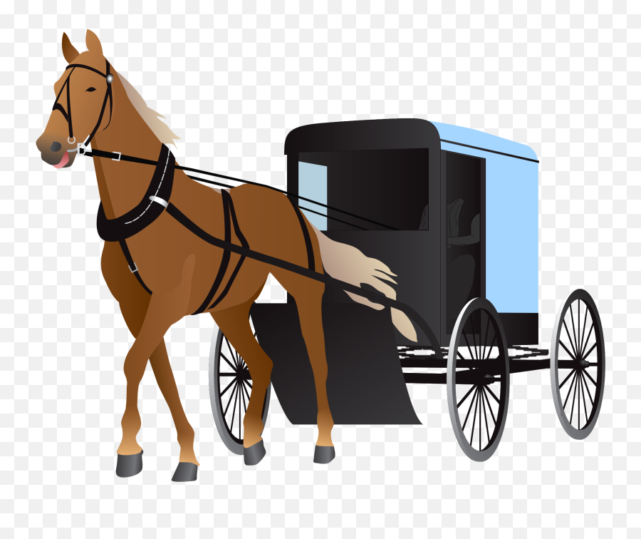 Amish Buggy Vector Clipart Image - Horse And Cart Clipart Emoji,Horse And Airplane Emoji