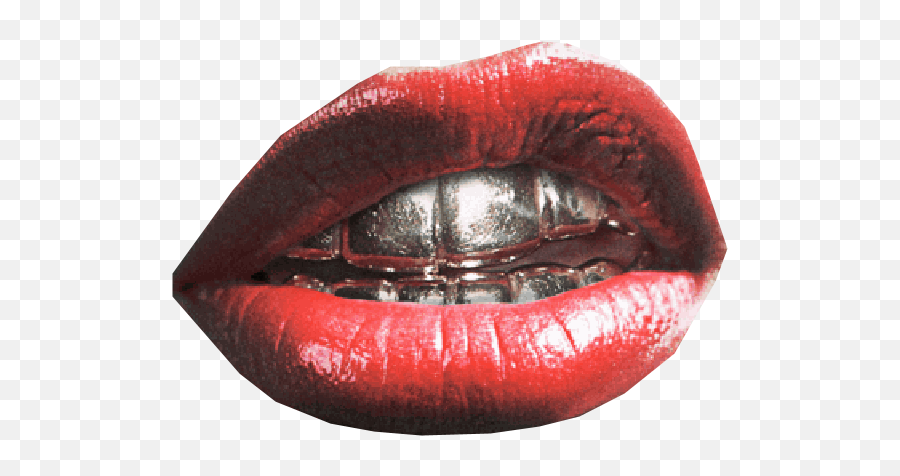 Red Lips Gold Teeth - Red Lips With Gold Teeth Emoji,Gold Teeth Emoji