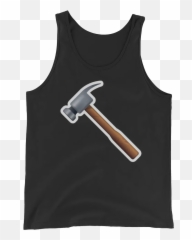 Mens Emoji T Shirt Hammer Just Emoji - Sleeveless Shirt,Black Hammer Emoji