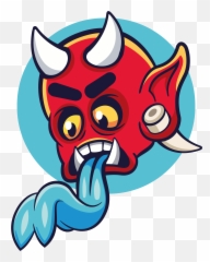 Oni Demon Head Sticker Clipart - Illustration Emoji,Oni Emoji