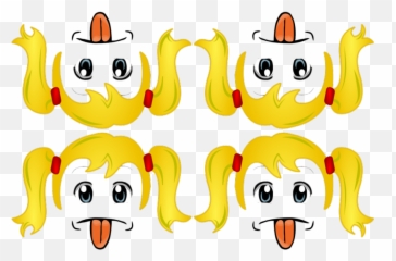 BLONDE BRAT TONGUE wallpaper - dragoninmontgomery Spoonflower Anime Eyes Emoji