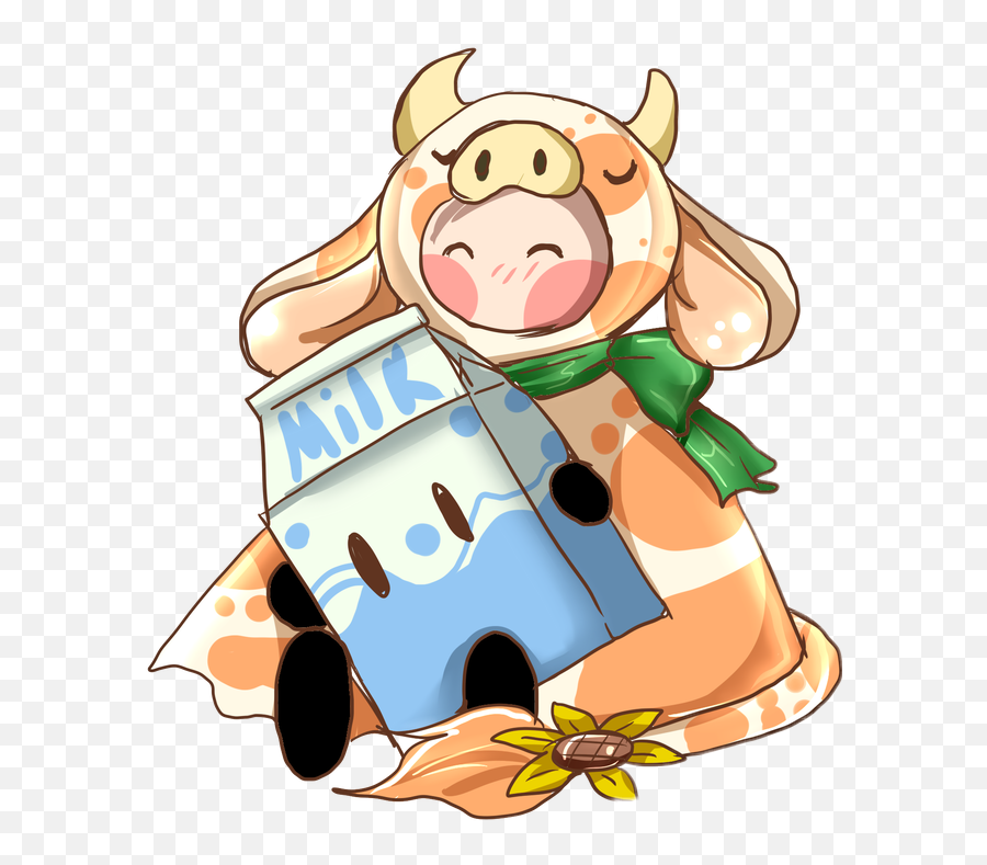 Chibi Cow Milk Carton - Clip Art Emoji,Milk Carton Emoji