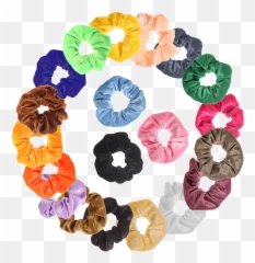 Premium Velvet Elastic Hair Scrunchies - Morning Glory Emoji