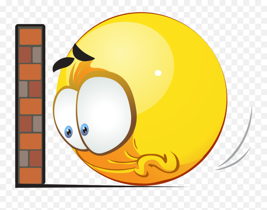 Ran Into A Brick Wall Emoji Decal - Banging Head Against Brick Wall Emoji,Brick Emoji