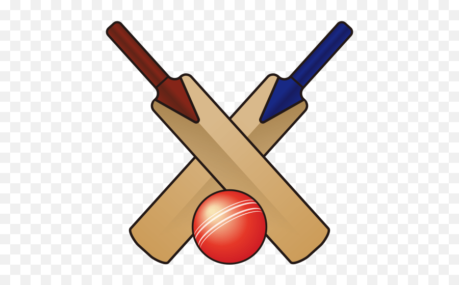 Cricket Ball And Bat Clipart - Cricket Bat And Ball Emoji,Emojidex