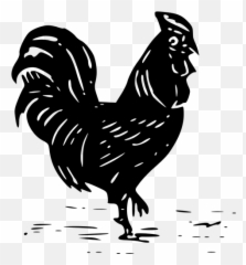 Black Silhouette Of A Rooster - Cock Fowl Black And White Png Emoji,Snowflake Emoji