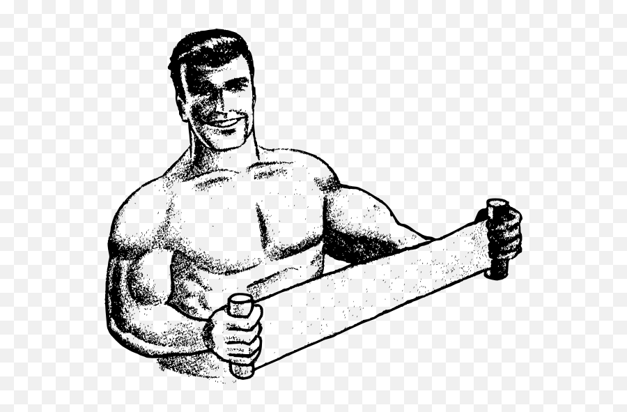 Vector Clip Art Of Muscle Man Doing - Strong Man Drawing Png Emoji,Emoji Strong Arm