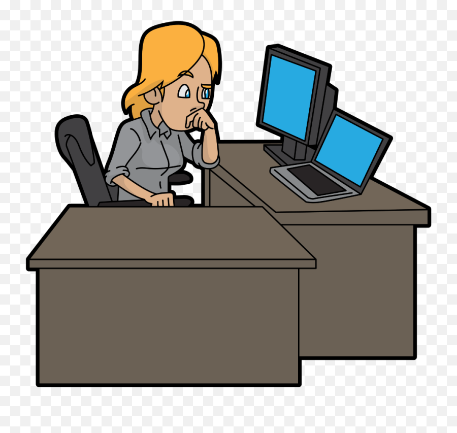 Cartoon Woman Trying To Solve A - Computer Problem Cartoon Emoji,Hand Job Emoji