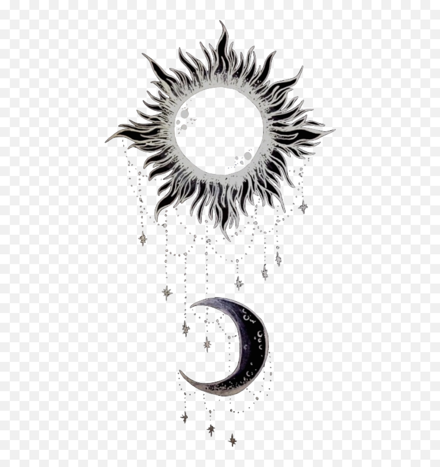 Sun Clipart Tumblr - Sun And Moon Black And White Emoji,Black And White Sun Emoji