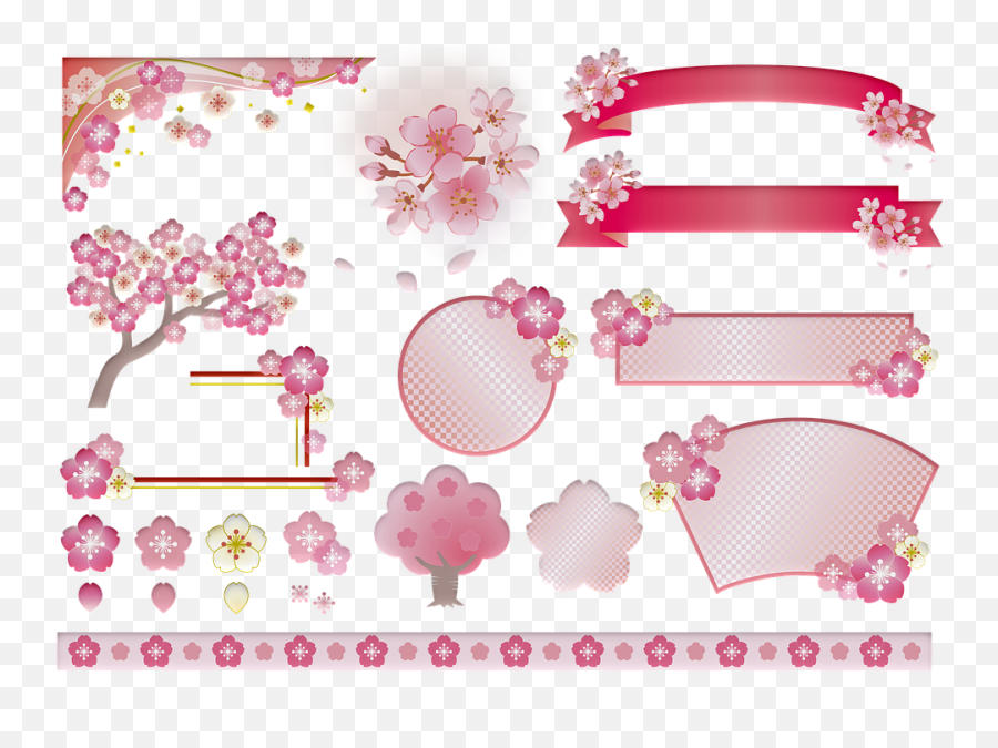 Sakura Japanese Kawaii - Cherry Blossom Emoji,Emoticon Japanese