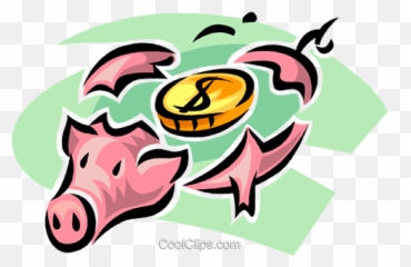 Piggy Bank Royalty Free Vector Clip Art - Illustration Emoji