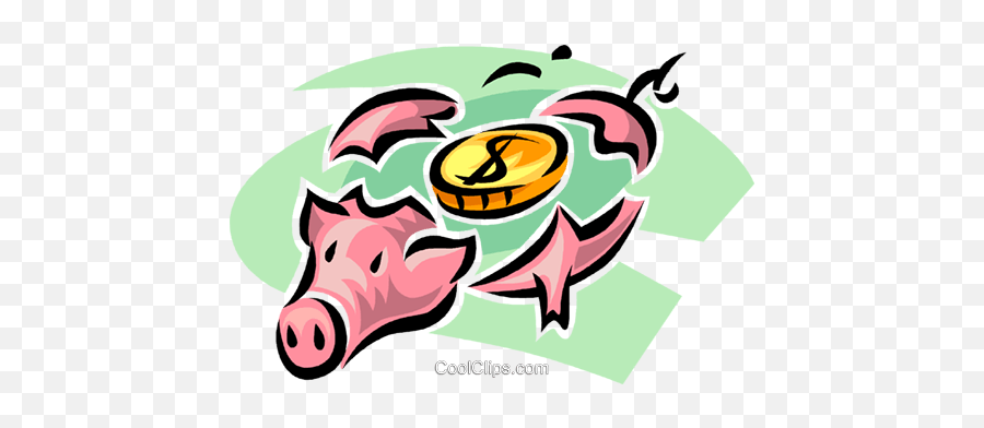 Piggy Bank Royalty Free Vector Clip Art - Illustration Emoji,Piggy Bank Emoji