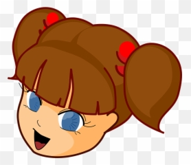 Free Blue Eyes Vectors - Brown Hair Girl Clipart Emoji