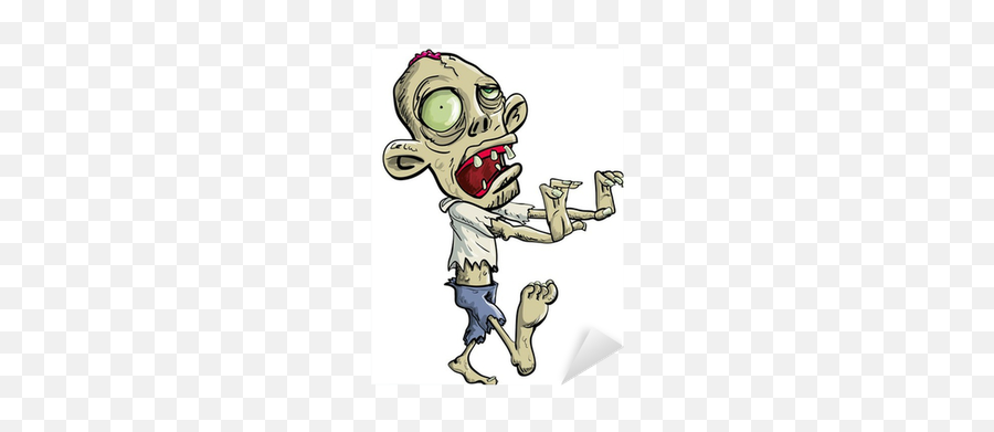 Zombie Creeping With Big Head Sticker - Illustration Emoji,Zombie Emoticons