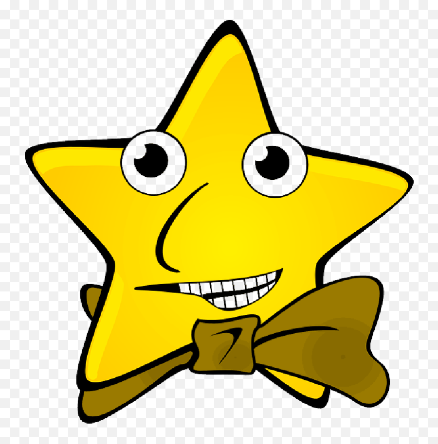 Star Face Party Funny Bow Tie Tie - Public Domain Funny Star Png Emoji,Fish Emoticon