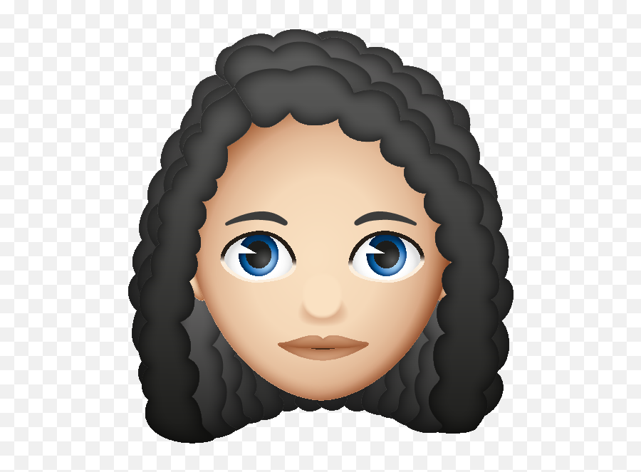 Black Haired With Curls - Cartoon Emoji,Black Woman Emoji