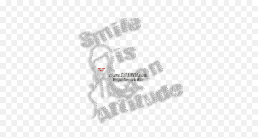 Bling Smile Is An Attitude Hotfix Rhinestone Transfer - Cstown Calligraphy Emoji,Attitude Emoji