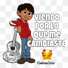 Cocodisney Pixar Stickers For Whatsapp - Dibujos De La Película De Coco Emoji,Acoustic Guitar Emoji