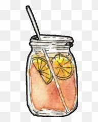 Drinks Stickers For Whatsapp - Mason Jar Summer Sun Ice Tea In Watercolor Sticker Emoji,Frog Drinking Tea Emoji
