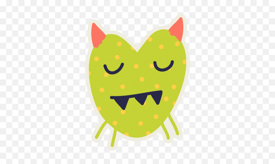 Kawaii Halloween Monster 005 Green Polka Dots Graphic By - Happy Emoji,Monster Emoticon