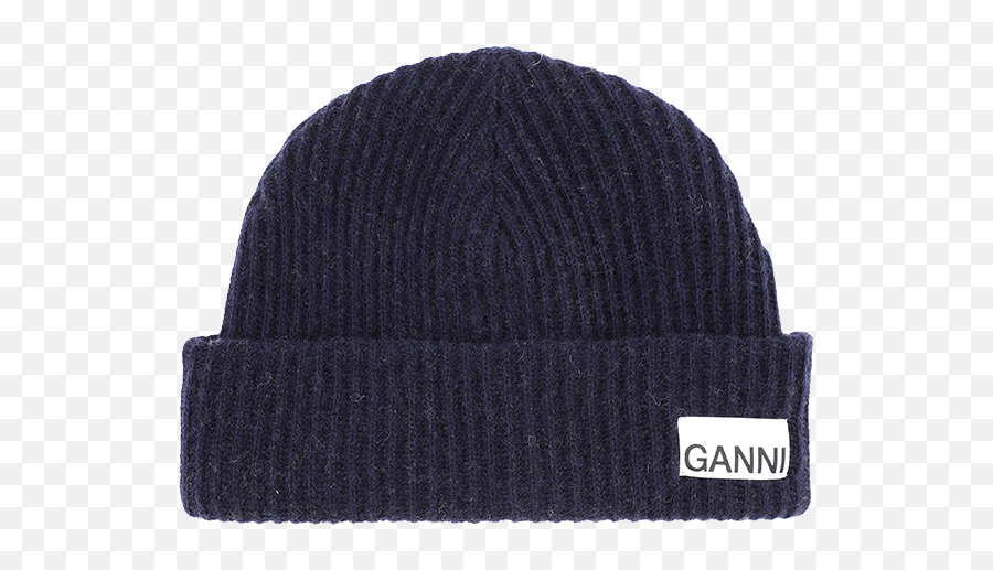 Ganni Recycled Wool Knit Hat Black - Solid Emoji,Knitting Emoticons Iphone