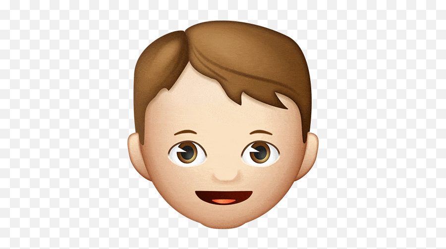 Brown Hair Boy Emoji - Boy With Brown Hair Emoji,Mustache Emoji