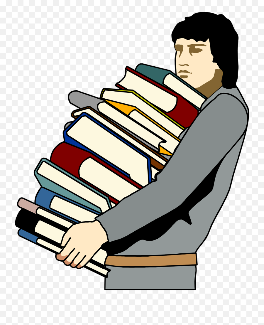 Reading - Carrying Lots Of Books Emoji,Emoji Man And Book