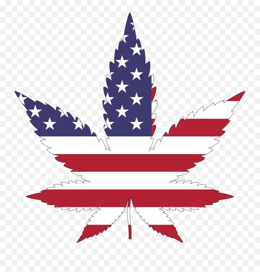 American Flag Marijuana Leaf Vector Clipart Image - American Flag Marijuana Emoji,Pot Leaf Emoji