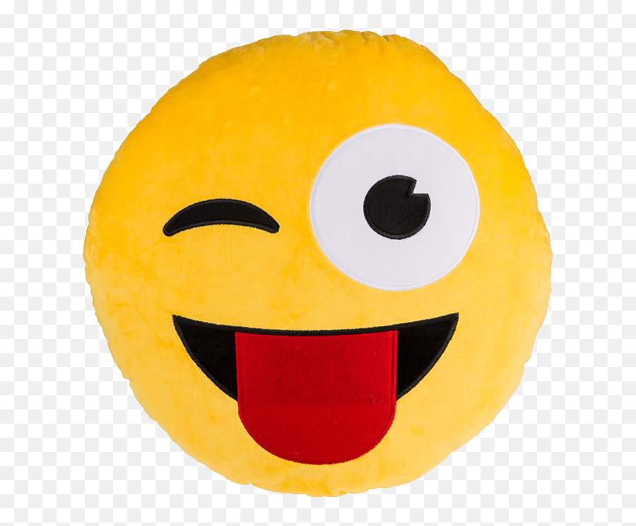 Yellow Plush Pillow Emoji And Tongue Out - Emoji S Jazykem,Relax Emoji