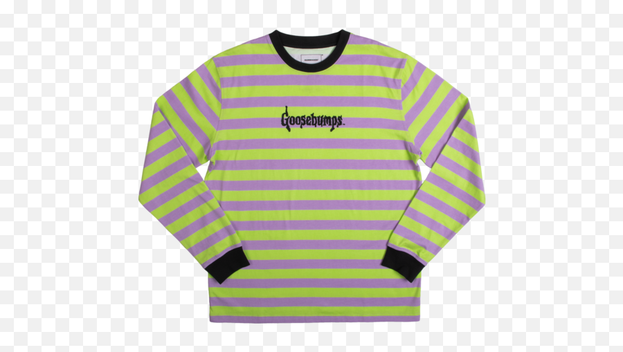 Goosebumps Stripe Logo Long Sleeve Tee - Goosebumps Long Sleeve Shirt Emoji,Goosebumps Emoji