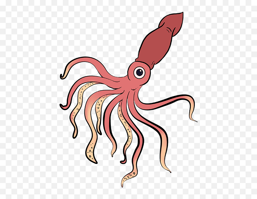 How To Draw A Squid - Giant Squid Drawing Easy Emoji,Tentacle Emoji